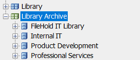 Library archive panel