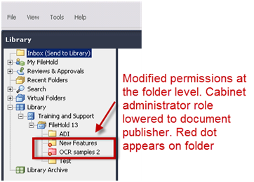 Modified security on folder