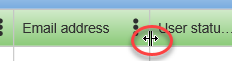 Resize column header icon