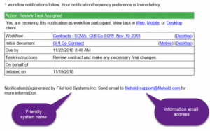 System notification settings
