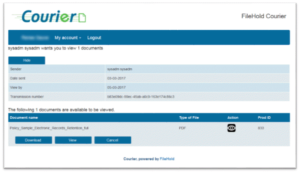 Courier view transmission