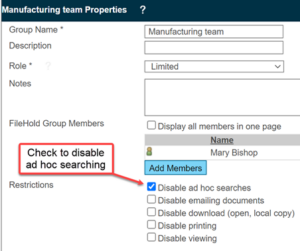 group properties dialog
